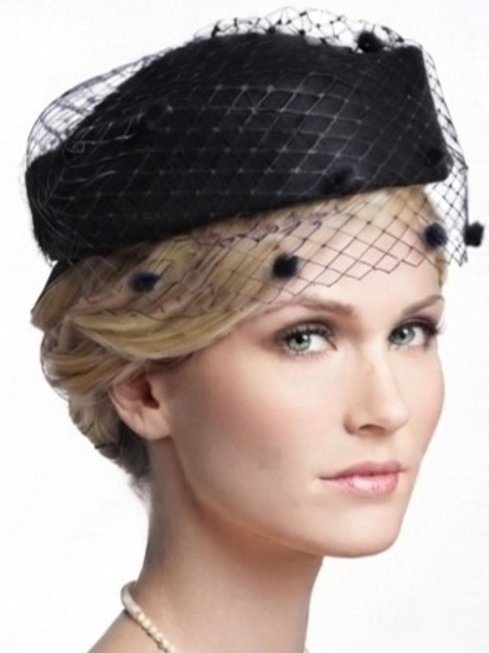 Beloved Millinery Elegant Classic British Style Black Veiled Pillbox Hat